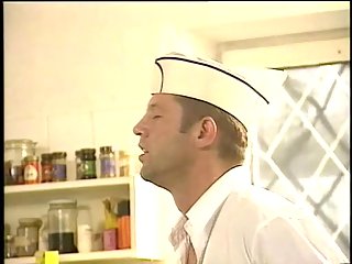 Sailors group sex in a kitchen