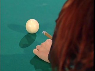 Passionate lesbos making out on billiard table