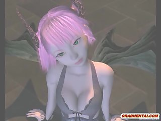 Cute 3D anime with cock sucking