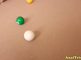 Amateur girlfriend assfucked on pool table
