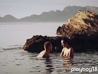Busty czech teen fucked in the ocean by her lover