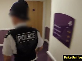 British skank spitroasted by uniformed cops