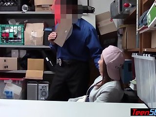 Shy teen suspect got caught and fucked by a LP officer