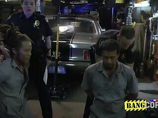 TALL shredded FUGITIVE has interracial HARDCORE sex with cops