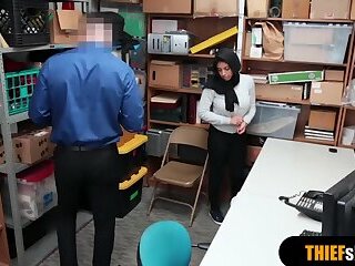 Cute muslim shoplifter gets fucked by a horny mall cop