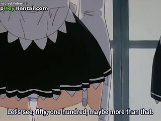Hentai shy maid in uniform has to follow her boss