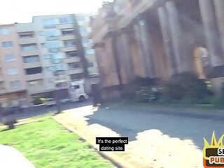 POV public fucked German bomb enjoys outdoor amateur sex