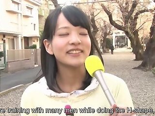 ENG SUBS - Teeny Tiny Japanese Newscaster Trying To Do Her Job, But Hard Cocks Keep Stopping Her :(