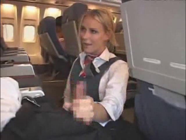 Handjob on plane ♥ Sexy Stewardess Gives Handjob - Free porn
